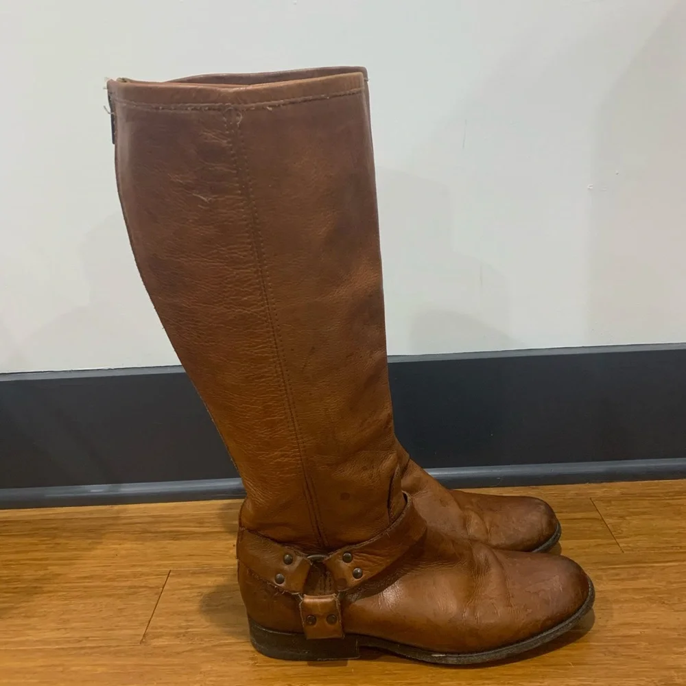 Frye Phillip Harness Tall Boots #70511 Sz. 8.5 - Picture 4 of 11
